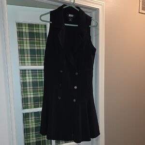 DKNY Black Double-Breasted Mini Dress